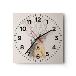 Wandklok - Klok - gekroonde schoonheid - 30x30 cm