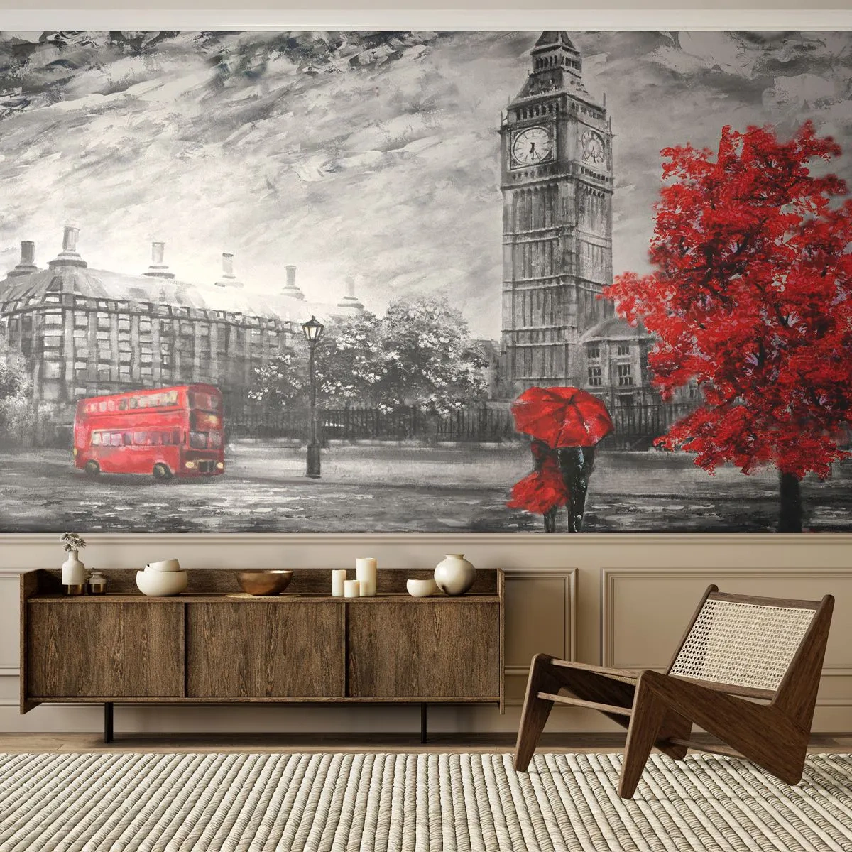 Fotobehang Premium Sand - Een spannende dag - Stad, Londen, Architectuur - 200x140 cm