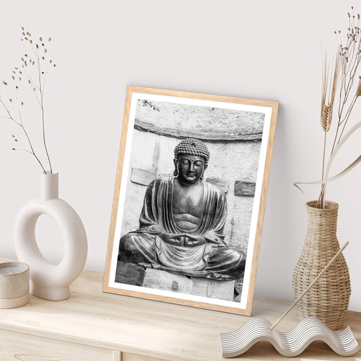 Een poster in een licht eiken lijst - Aan de bron van vrede - 30x40 cm