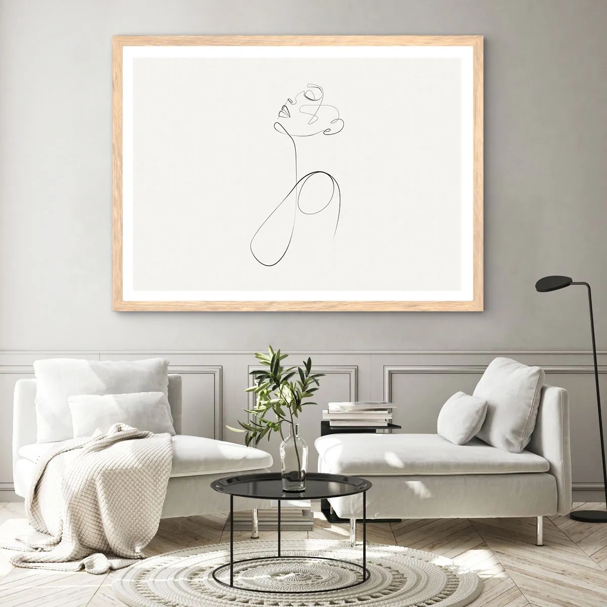 Een poster in een licht eiken lijst - Loopt in dromen - 50x40 cm