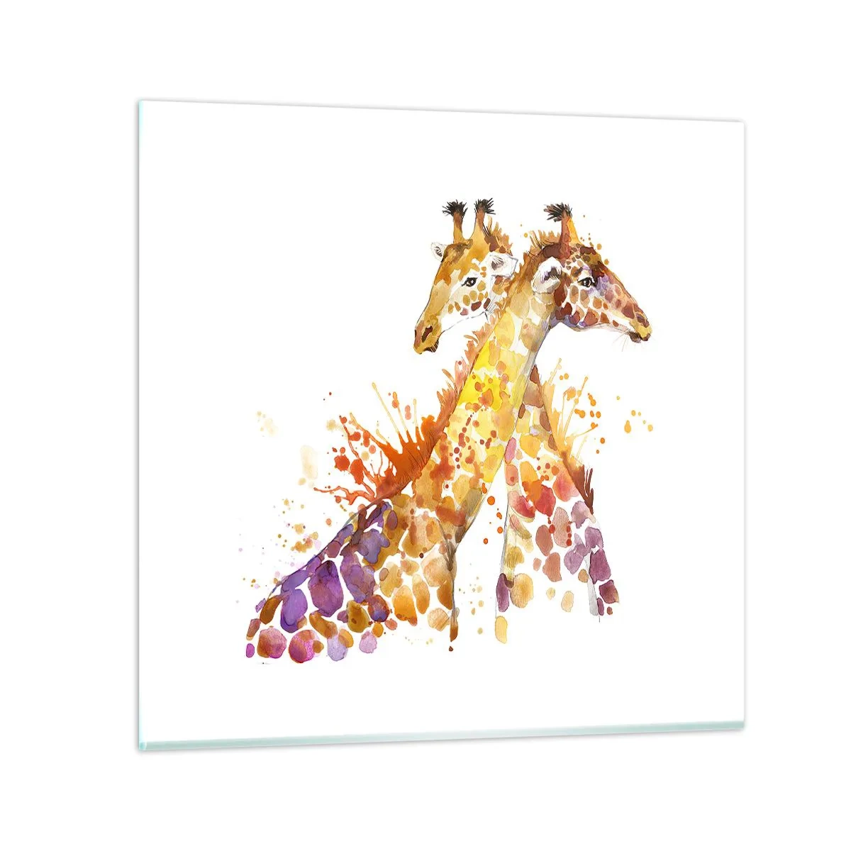 Schilderen op glas - Is het vriendschap of is het een baby? - 60x60 cm