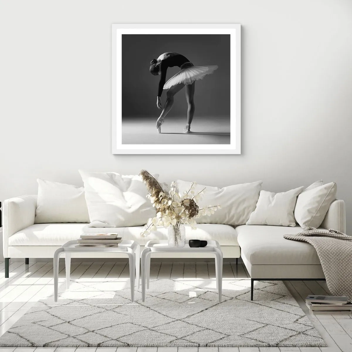 Poster in een witte lijst - Bella ballerina - 40x40 cm
