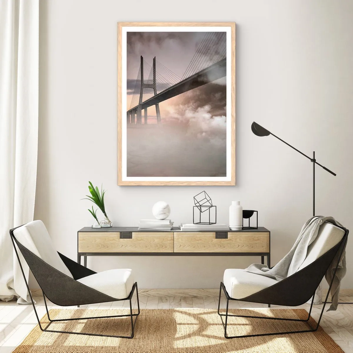 Een poster in een licht eiken lijst - Bij de rivier die niet bestaat - 40x50 cm