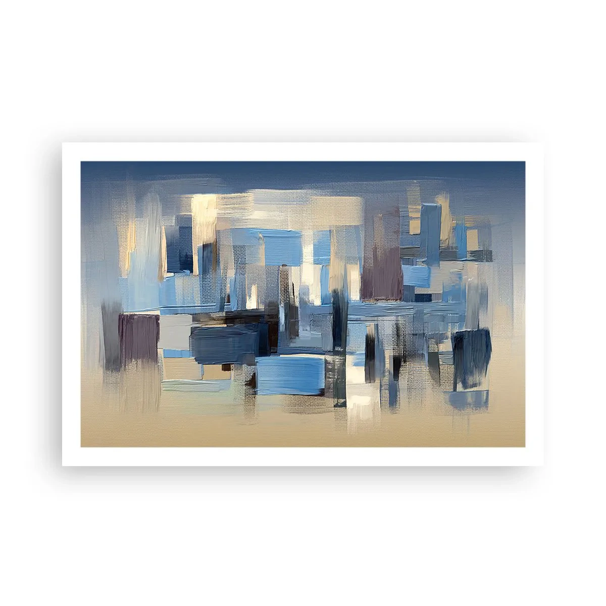 Poster - Blauwe constructie - 91x61 cm