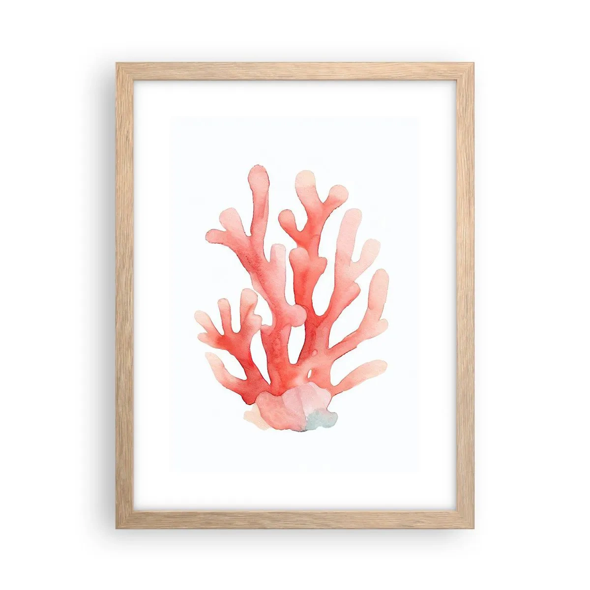 Een poster in een licht eiken lijst - Koraalkleurig koraal - 30x40 cm
