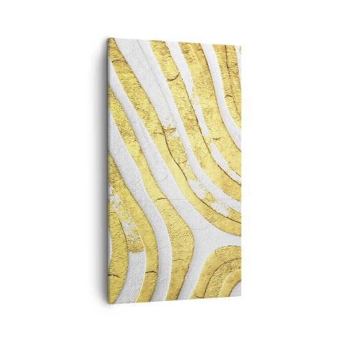 Schilderen op canvas - Compositie in wit en goud - 45x80 cm