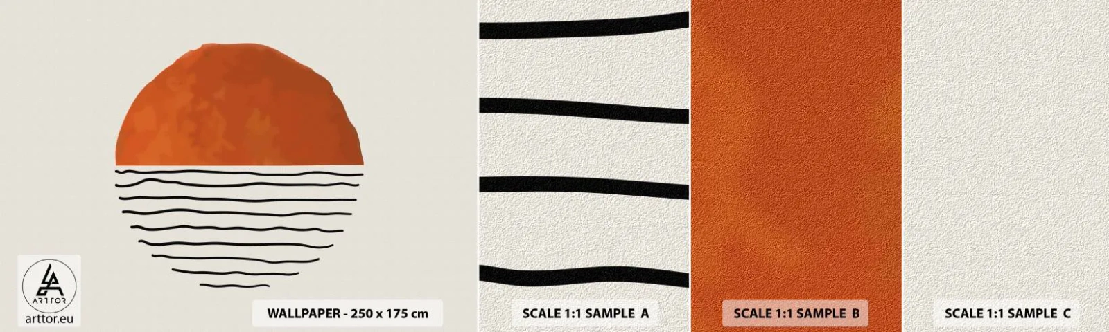 Fotobehang Monster Zelfklevend Deluxe Sticker - In het Japanse klimaat - Abstractie, Deel, Minimalisme - 100x30 cm