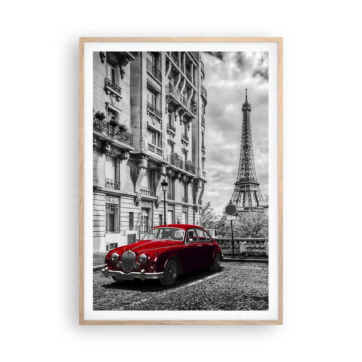 Een poster in een licht eiken lijst - Roofdier in de stad - 70x100 cm