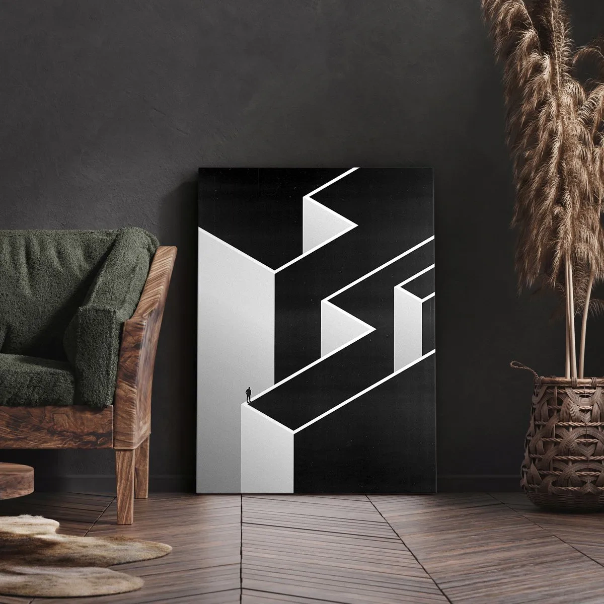 Schilderen op canvas - Eenzaamheid op de top - 70x100 cm