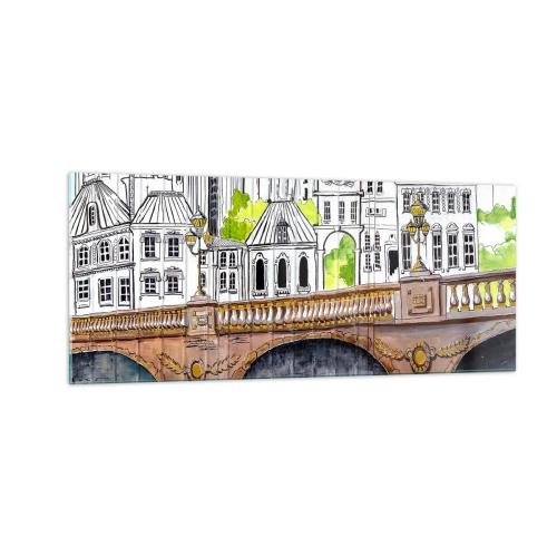 Schilderen op glas - De stad als geschilderd - 100x40 cm