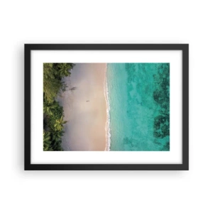 Poster in een zwarte lijst - Paradijsstrand - 40x30 cm