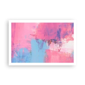 Poster - Roze, blauw en een vleugje licht - 91x61 cm