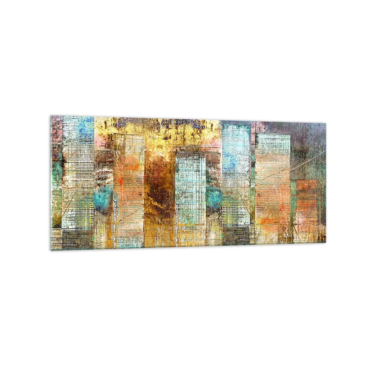 Schilderen op glas - Een zonnige metropool - 120x50 cm