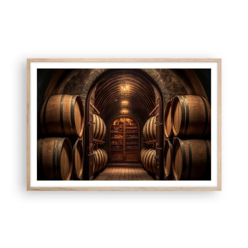 Een poster in een licht eiken lijst - Sfeervolle kelder - 91x61 cm