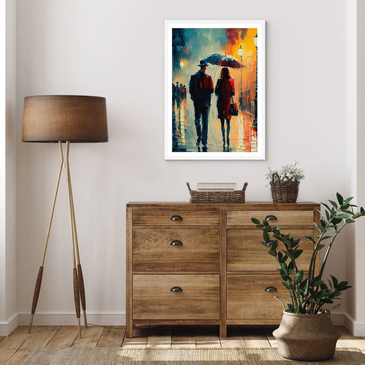 Poster in een witte lijst - Stedelijk love strory - 61x91 cm