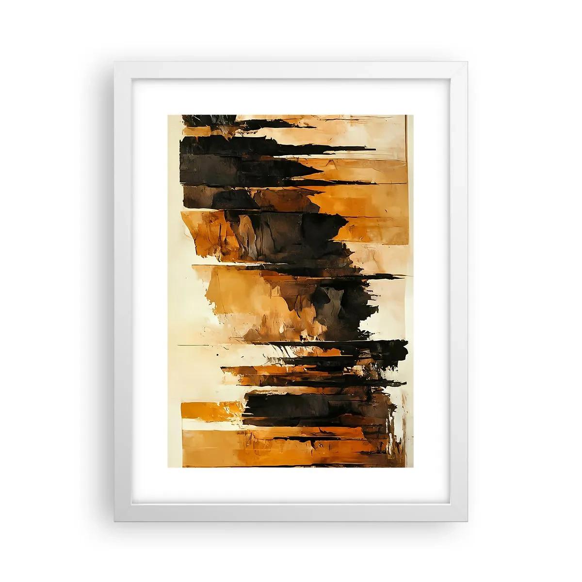 Poster in een witte lijst - Harmonie van zwart en goud - 30x40 cm