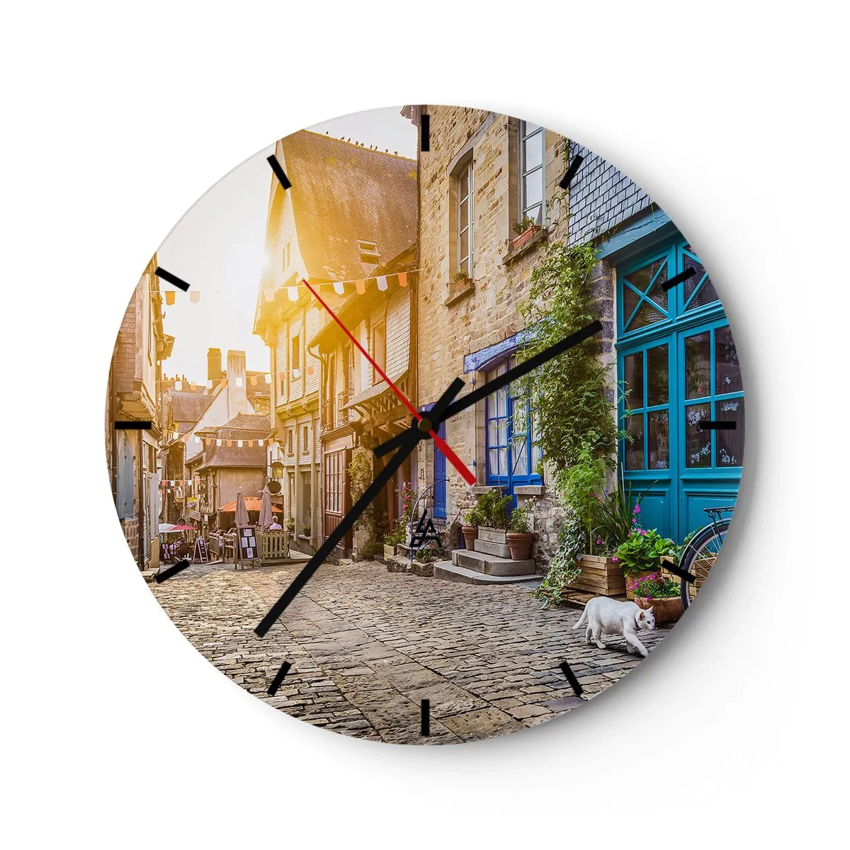 Wandklok - Klok - De witte geest van het stadje - 40x40 cm