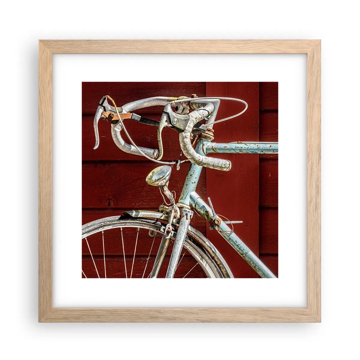 Een poster in een licht eiken lijst - Gecreëerd om te winnen - 30x30 cm