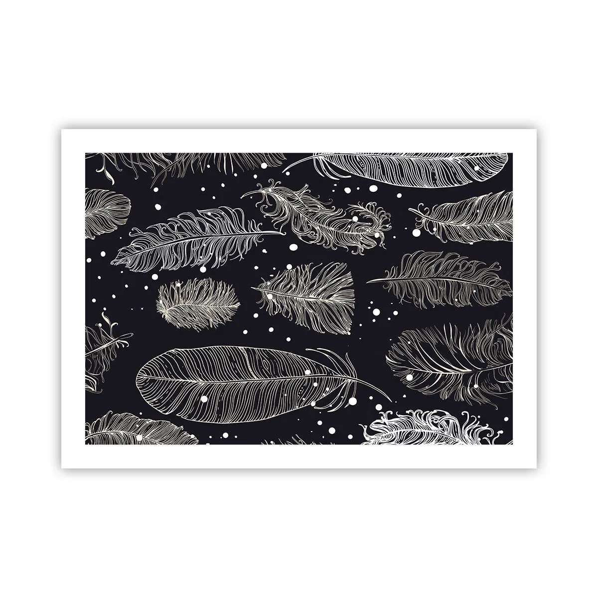 Poster - Gevederde kant - 70x50 cm