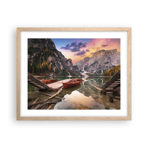 Een poster in een licht eiken lijst - Belofte van de dag - 50x40 cm