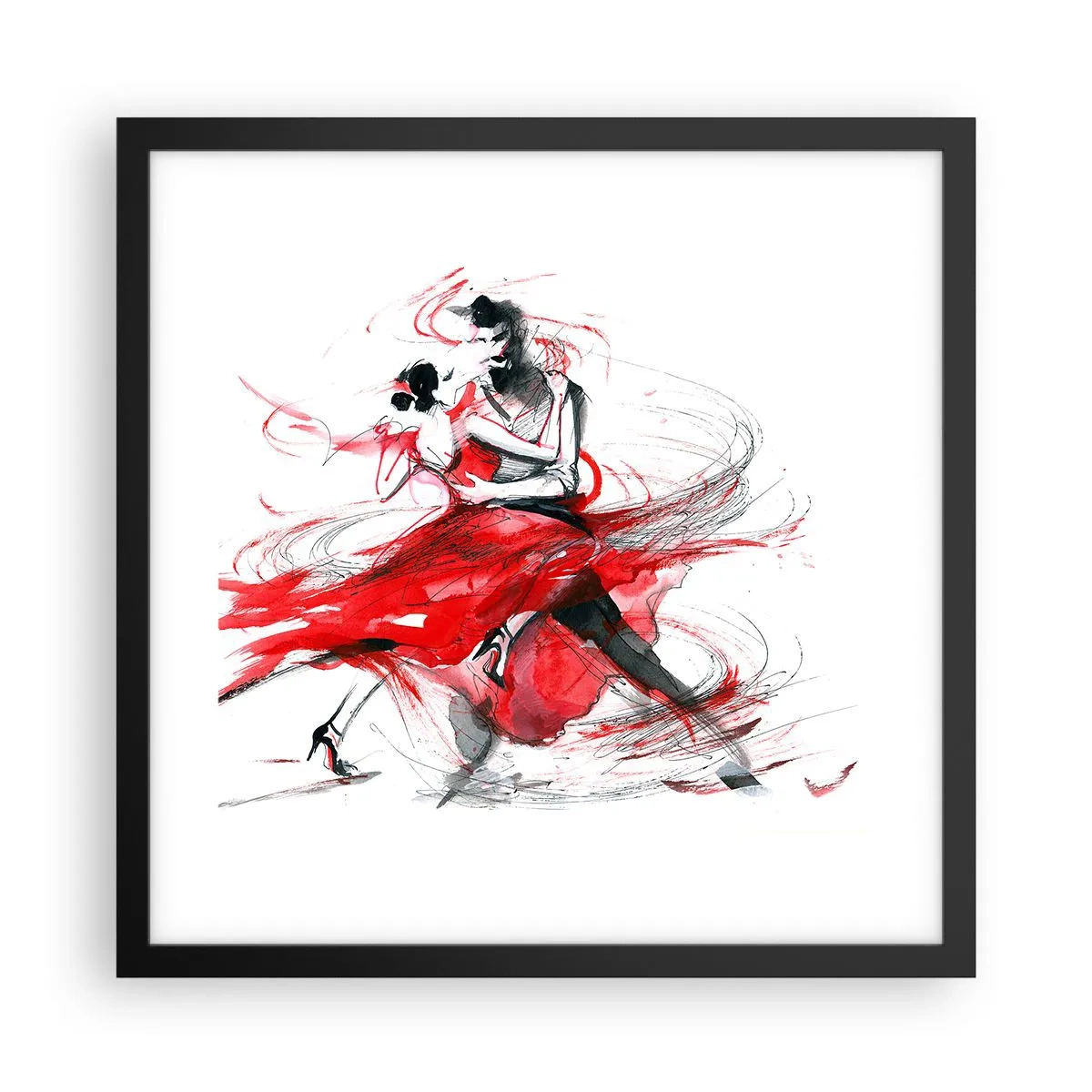 Poster in een zwarte lijst - Tango - het ritme van passie - 40x40 cm