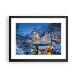 Poster in een zwarte lijst - Kerstgeest - 40x30 cm