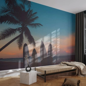 Fotobehang Standard Eco - Morgen wordt ook leuk - Landschap, Surfen, Zee - 450x315 cm