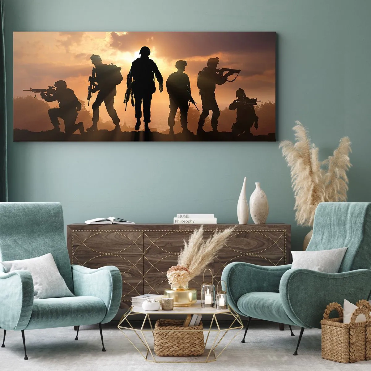 Schilderen op canvas - Brothers in arms - 120x50 cm