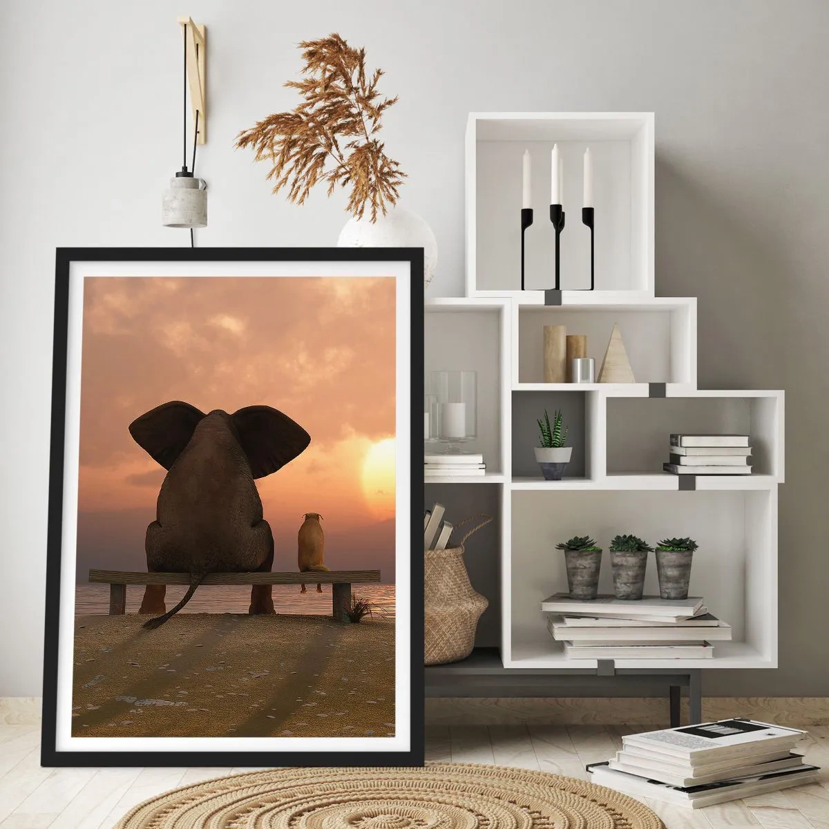 Poster in een zwarte lijst - Het is goed om samen stil te zijn - 40x50 cm