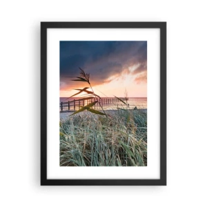 Poster in een zwarte lijst - Het gaat niet met de wind mee - 30x40 cm