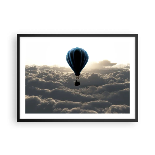 Poster in een zwarte lijst - Een zwerver boven de wolken - 70x50 cm