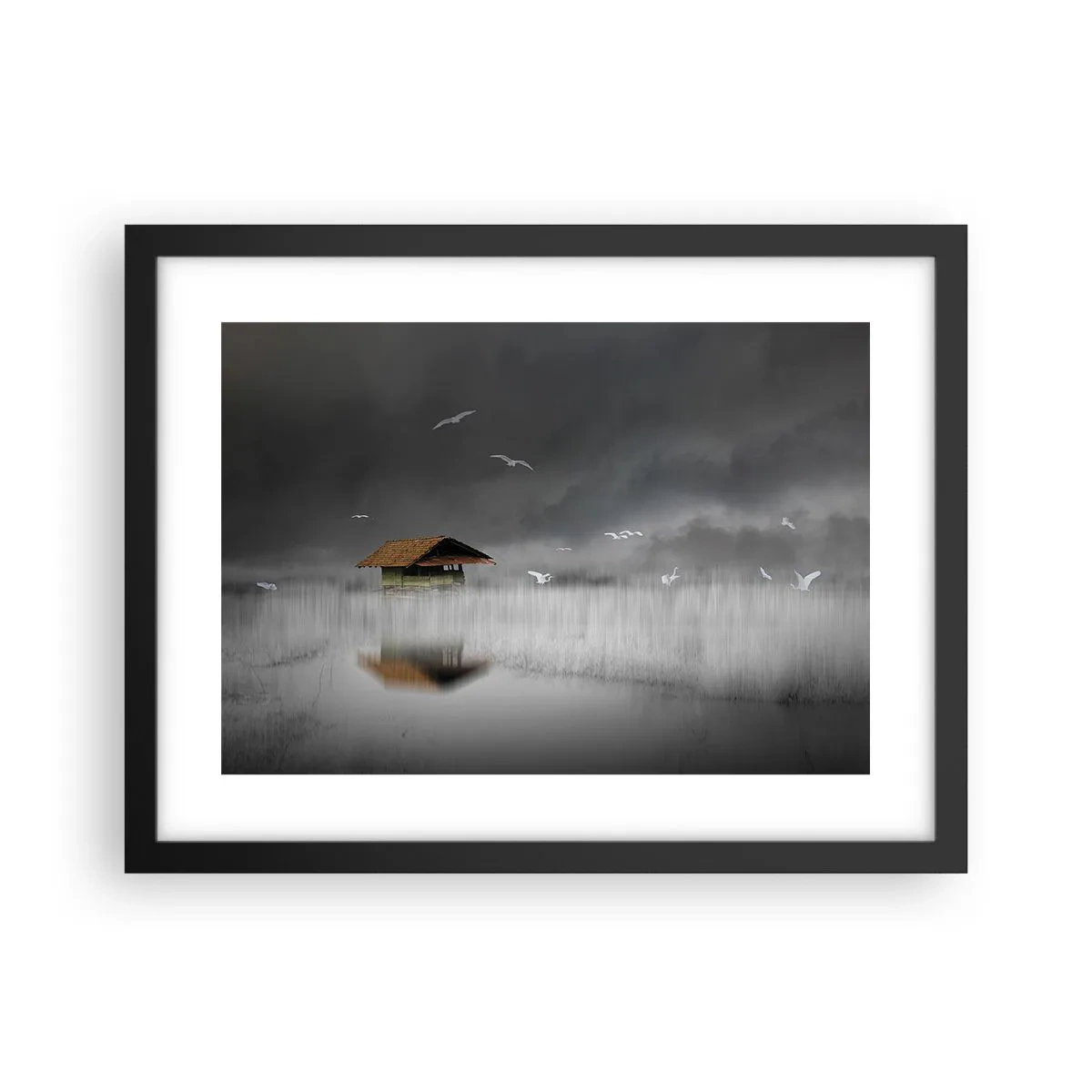 Poster in een zwarte lijst - Beschutting tegen regen - 40x30 cm