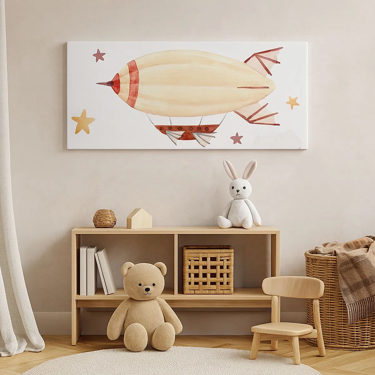 Schilderen op canvas - Luchtschip - 100x40 cm