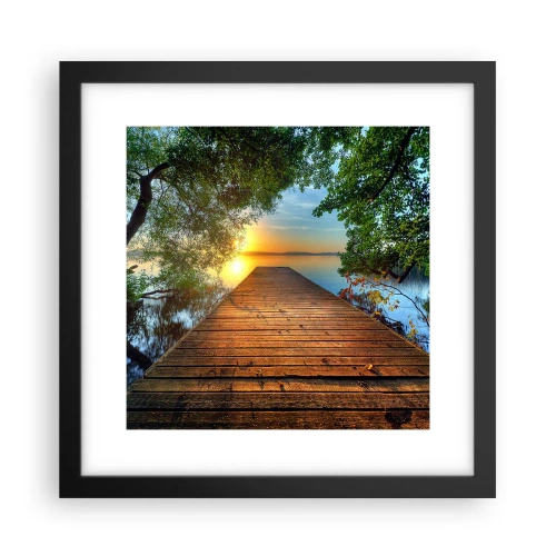 Poster in een zwarte lijst - Neem de tijd, ga zitten - 30x30 cm