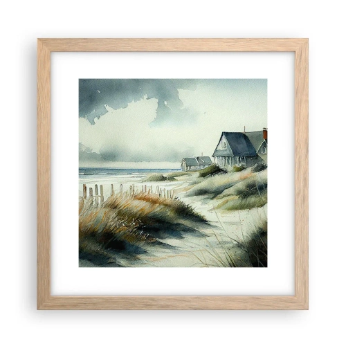 Een poster in een licht eiken lijst - Weg van de drukte - 30x30 cm