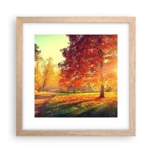 Een poster in een licht eiken lijst - Rood is mooi - 30x30 cm