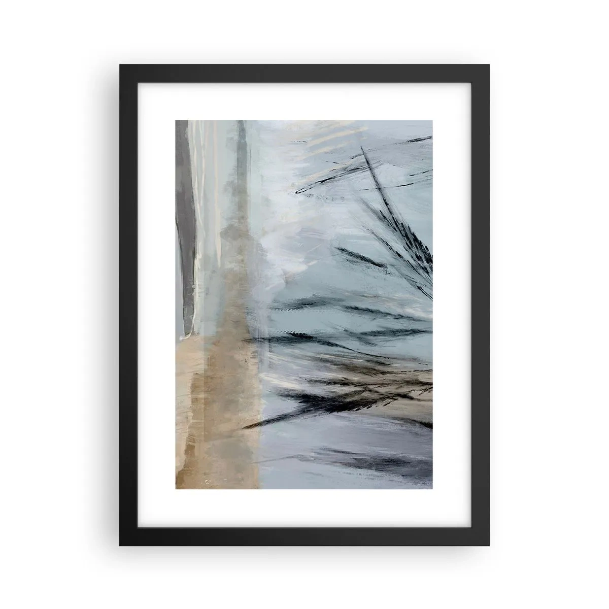 Poster in een zwarte lijst - Wintervelden - 30x40 cm