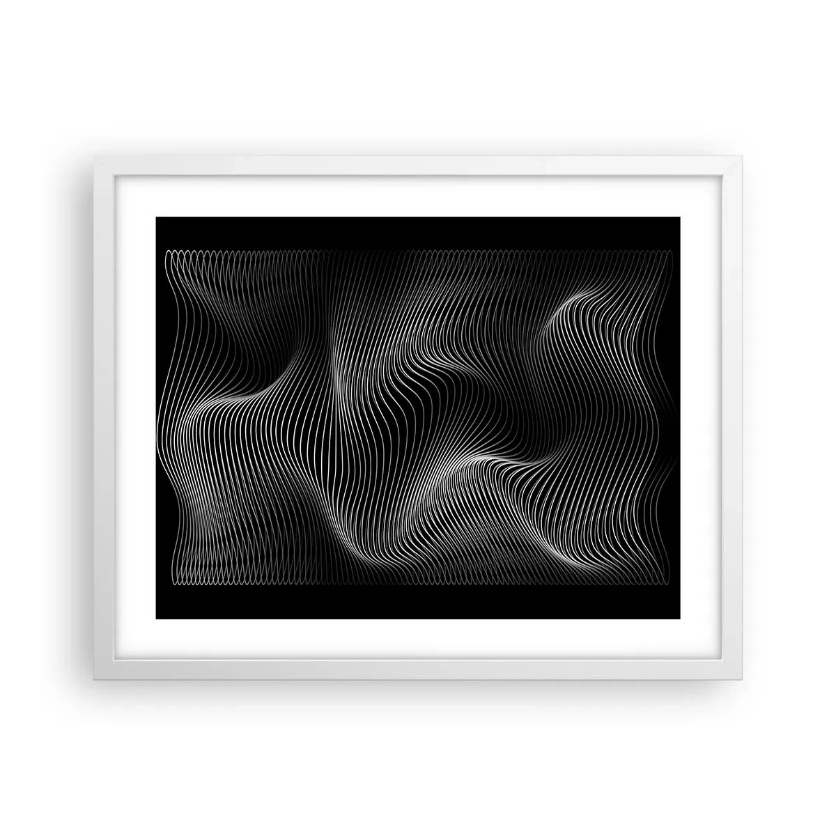 Poster in een witte lijst - Dans van licht in de ruimte - 50x40 cm