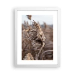 Poster in een witte lijst - Tijd om met de wind mee te gaan - 30x40 cm