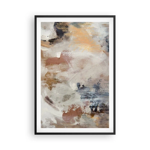 Poster in een zwarte lijst - Mistige abstractie - 61x91 cm