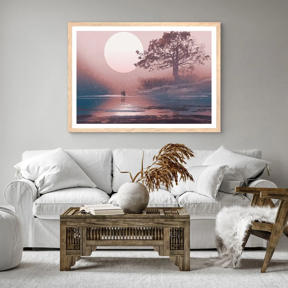 Een poster in een licht eiken lijst - nacht wonderen - 40x30 cm