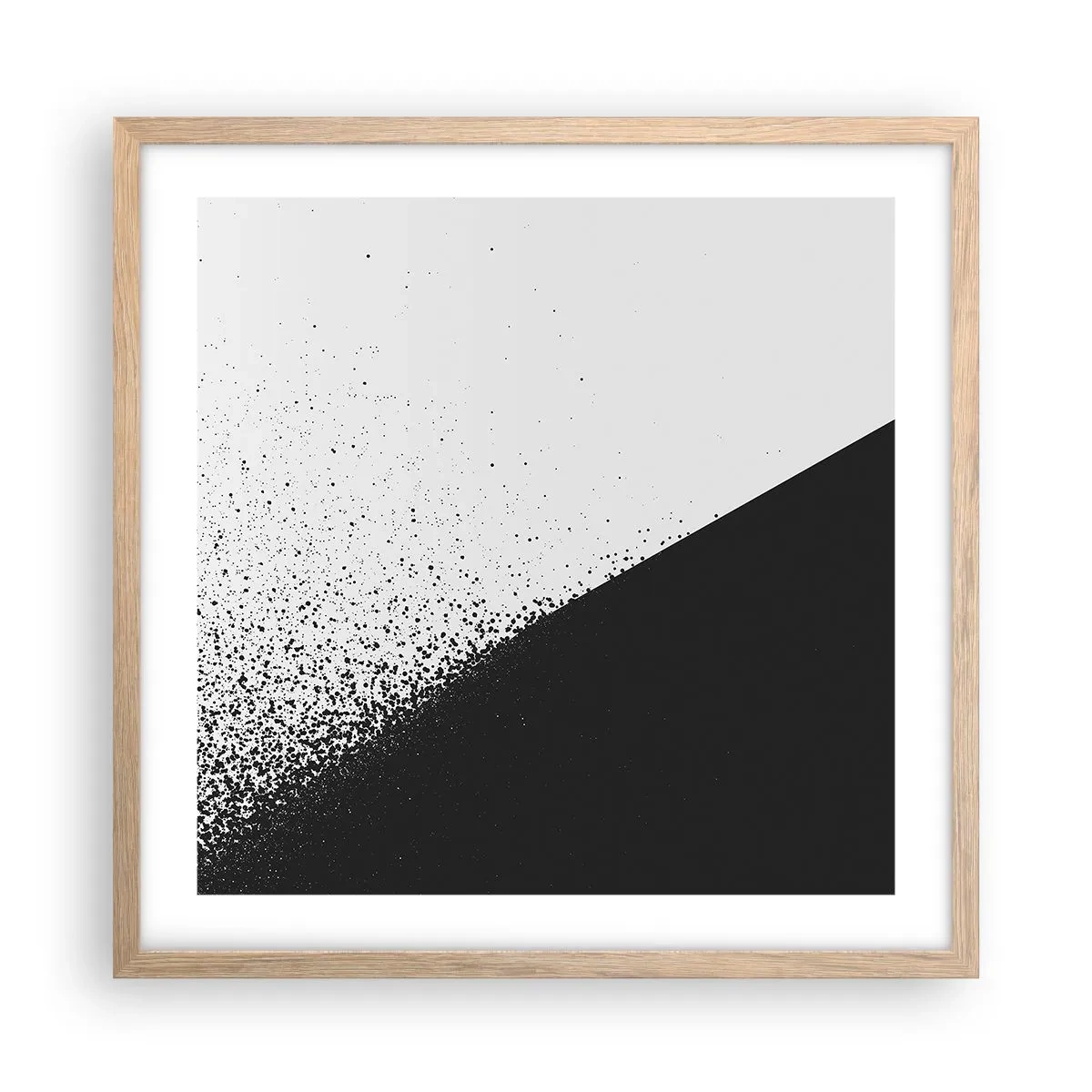 Een poster in een licht eiken lijst - Steeds sneller, meer en meer - 50x50 cm