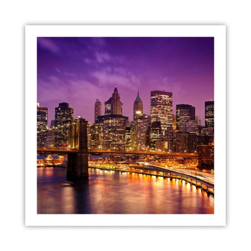 Poster - Violet-goud Manhattan - 60x60 cm