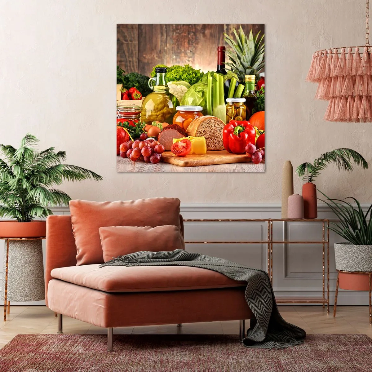 Schilderen op canvas - Gerookt, gebakken en gemarineerd - 60x60 cm