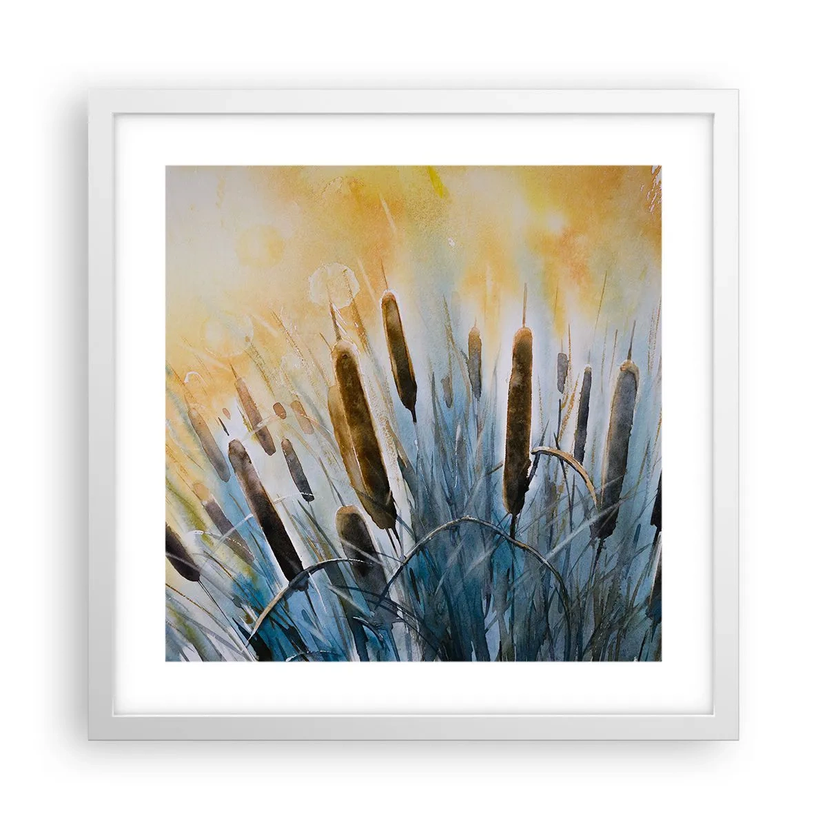 Poster in een witte lijst - De kou van het water, de hitte van de zon - 40x40 cm