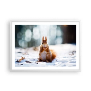 Poster in een witte lijst - Waar kijk je naar? - 70x50 cm