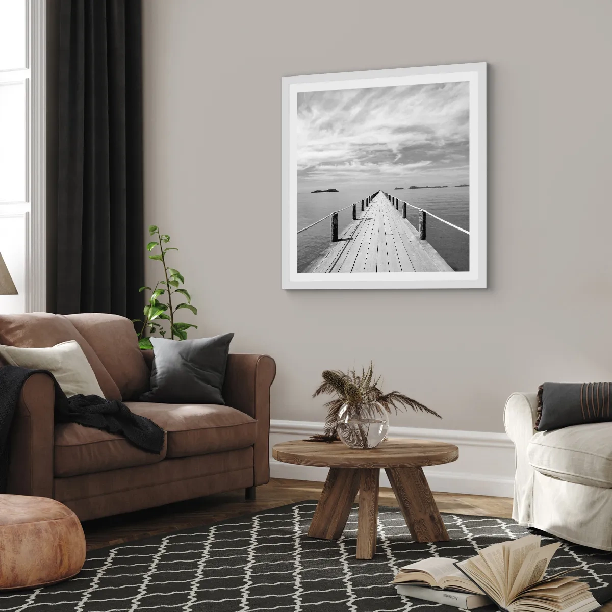 Poster in een witte lijst - Of misschien een reis... - 60x60 cm