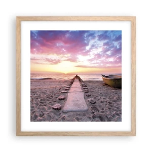 Een poster in een licht eiken lijst - Een moment van diepe ervaring - 40x40 cm