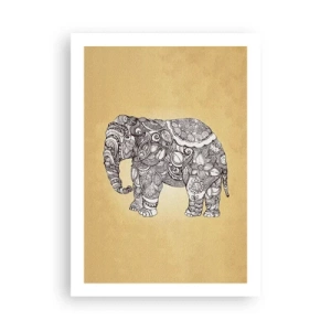 Poster - De olifant heeft zichzelf bedekt - 50x70 cm