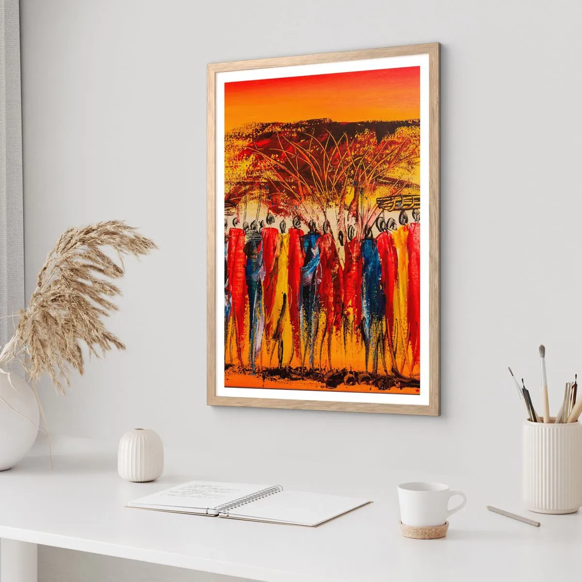 Een poster in een licht eiken lijst - Daar, daar, daar gaan ze - 50x70 cm